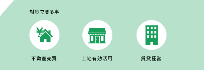 対応できること 不動産売買 土地有効活用 賃貸経営